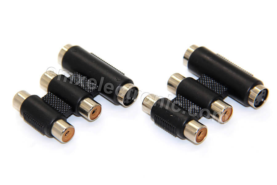 EP-604 4 PIN MINI DIN F-2 X RCA F ADAPTOR - EMX Electronic